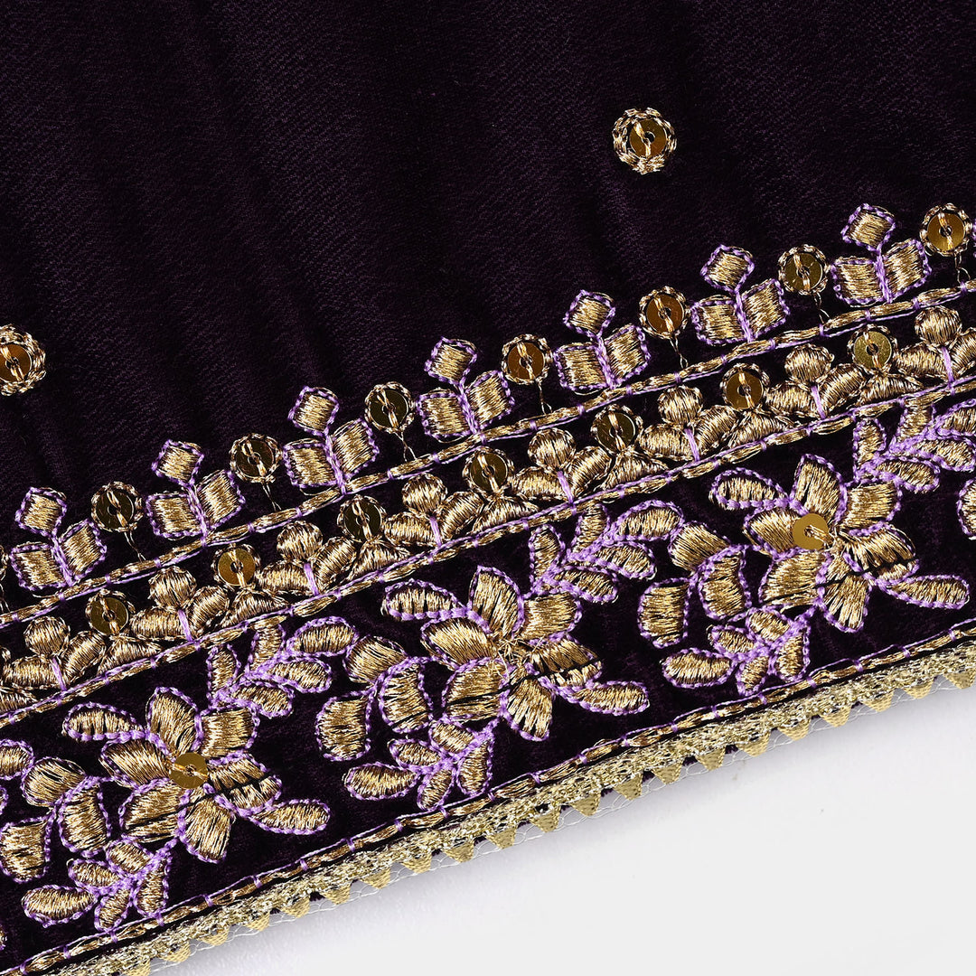 Infant Girls Velvet 2Pcs Noor-E-Bachpan
