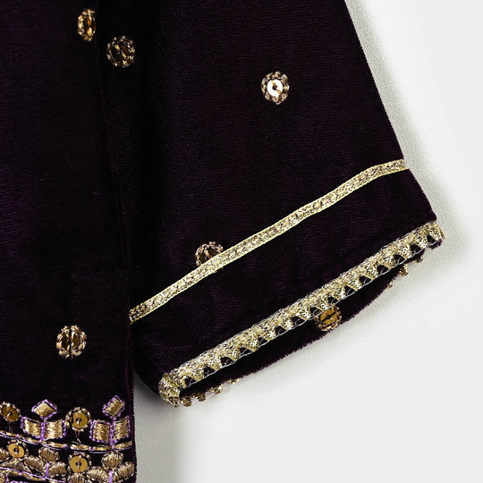 Infant Girls Velvet 2Pcs Noor-E-Bachpan