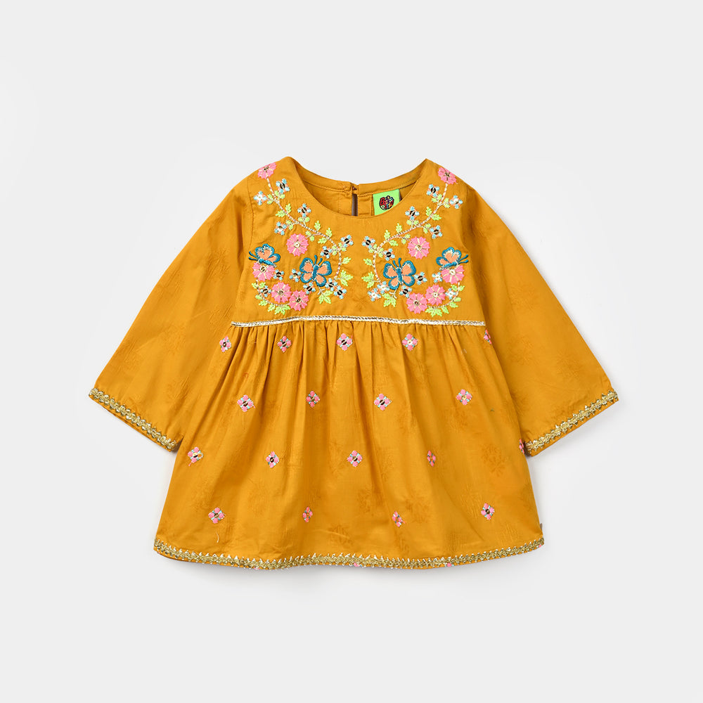 Infant Girls Jacquard 2 Pcs Little Garden - Mustard
