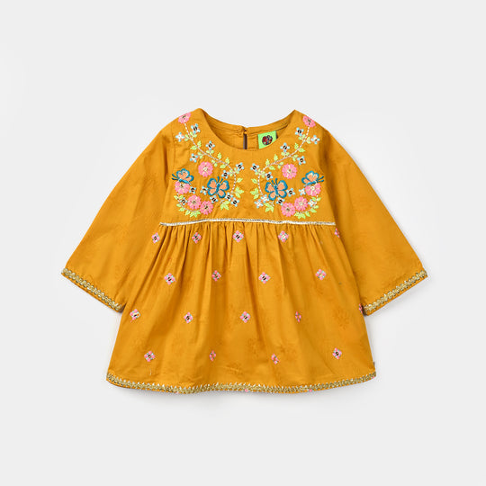 Infant Girls Jacquard 2 Pcs Little Garden - Mustard