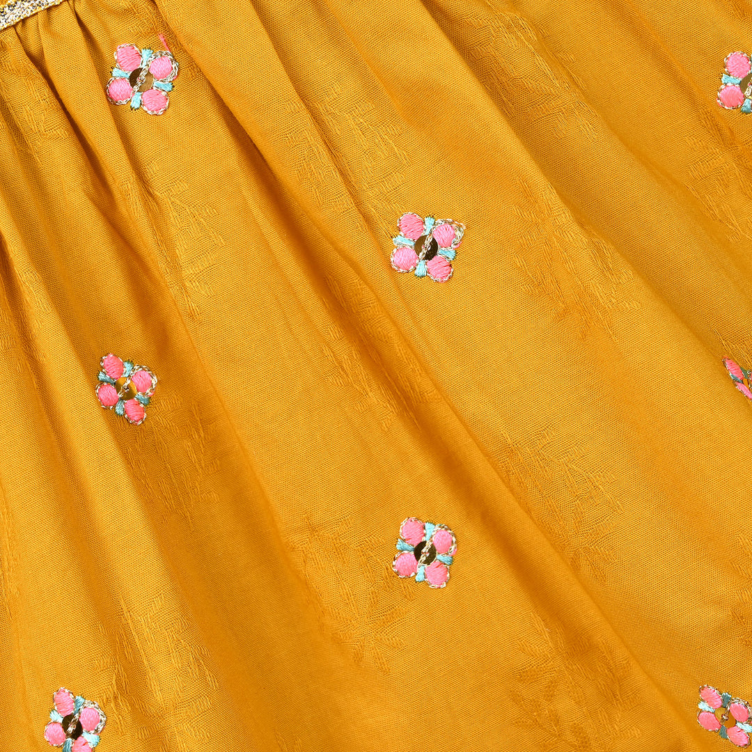Infant Girls Jacquard 2 Pcs Little Garden - Mustard