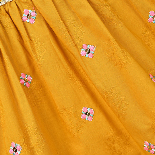 Infant Girls Jacquard 2 Pcs Little Garden - Mustard