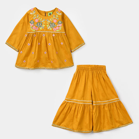 Infant Girls Jacquard 2 Pcs Little Garden - Mustard