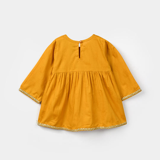 Infant Girls Jacquard 2 Pcs Little Garden - Mustard