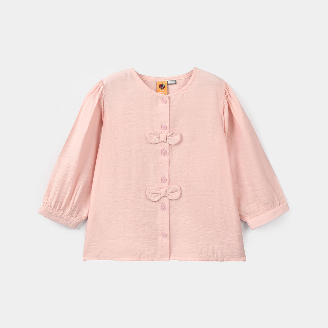 Girls Polyester Casual Top Spring Garden - Baby Pink