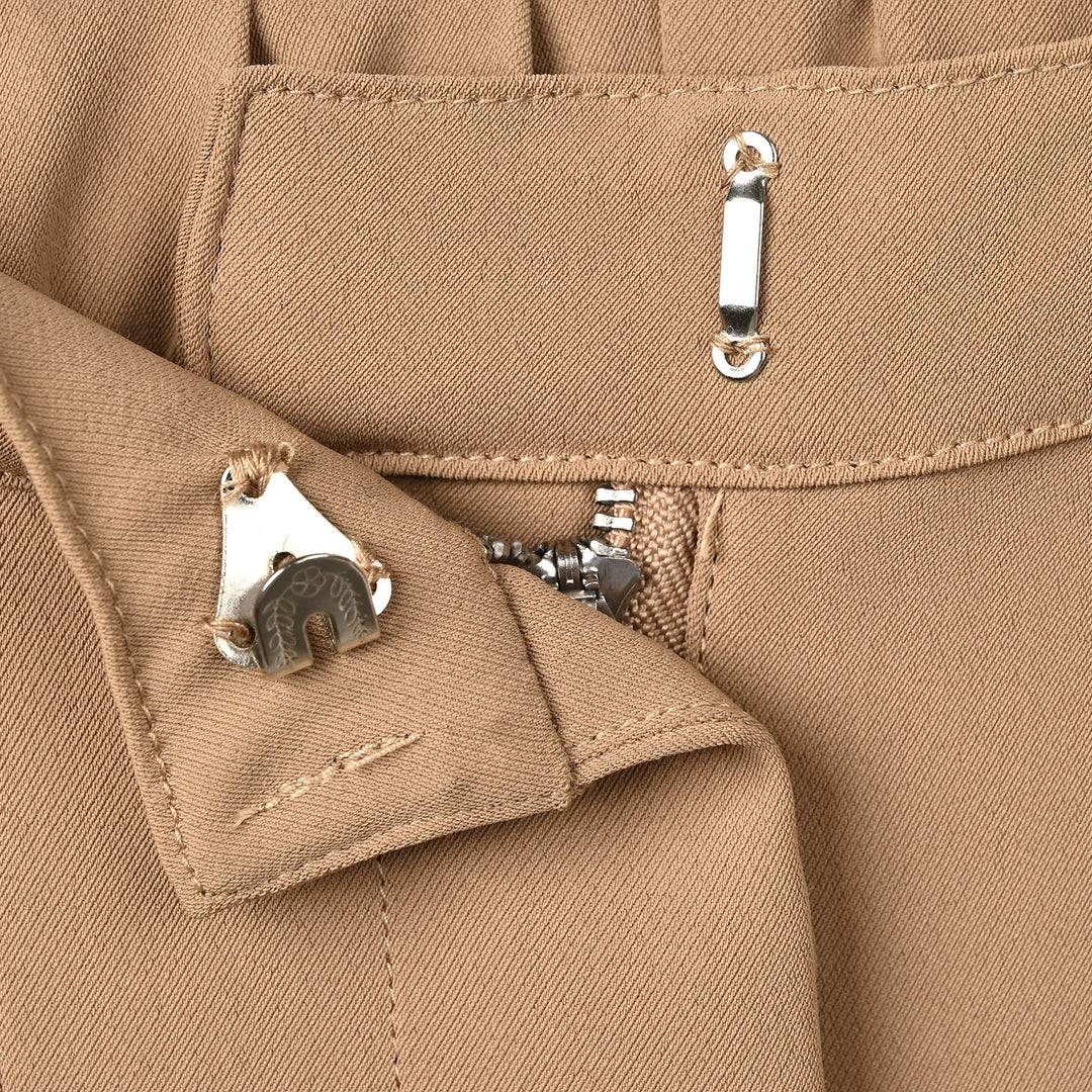 Girls Polyester Pant Pleats-BROWN