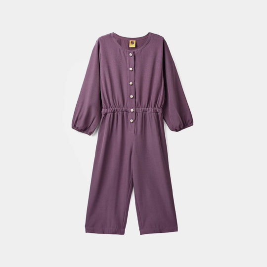 Girls Polyester Jumpsuit Wavy - Purple