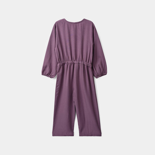 Girls Polyester Jumpsuit Wavy - Purple