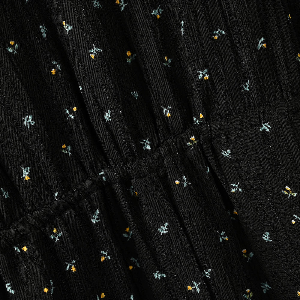 Girls Polyester Jumpsuit Lilies-BLACK