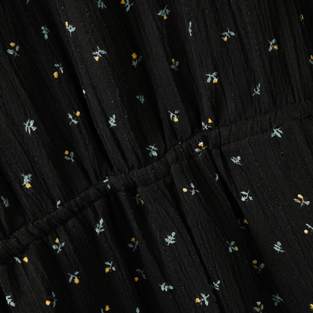 Girls Polyester Jumpsuit Lilies-BLACK