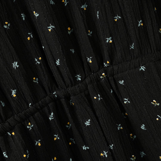 Girls Polyester Jumpsuit Lilies-BLACK