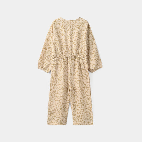 Girls Polyester Jumpsuit Bohemian-BEIGE