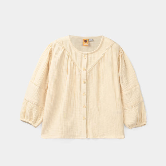 Girls Gauze Casual Top Cookie