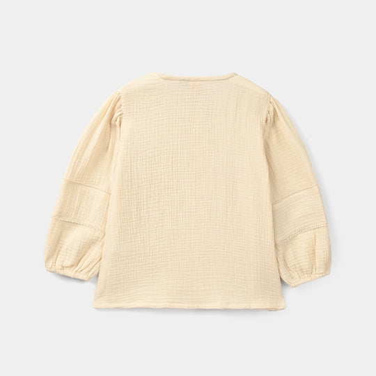 Girls Gauze Casual Top Cookie