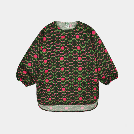 Girls Poly Lawn Ind 2Pcs Pink Flower-Green