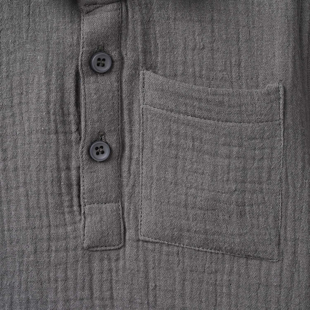 Infant Boys Gauze Shirt F/S (Solid Gauze)-GREY