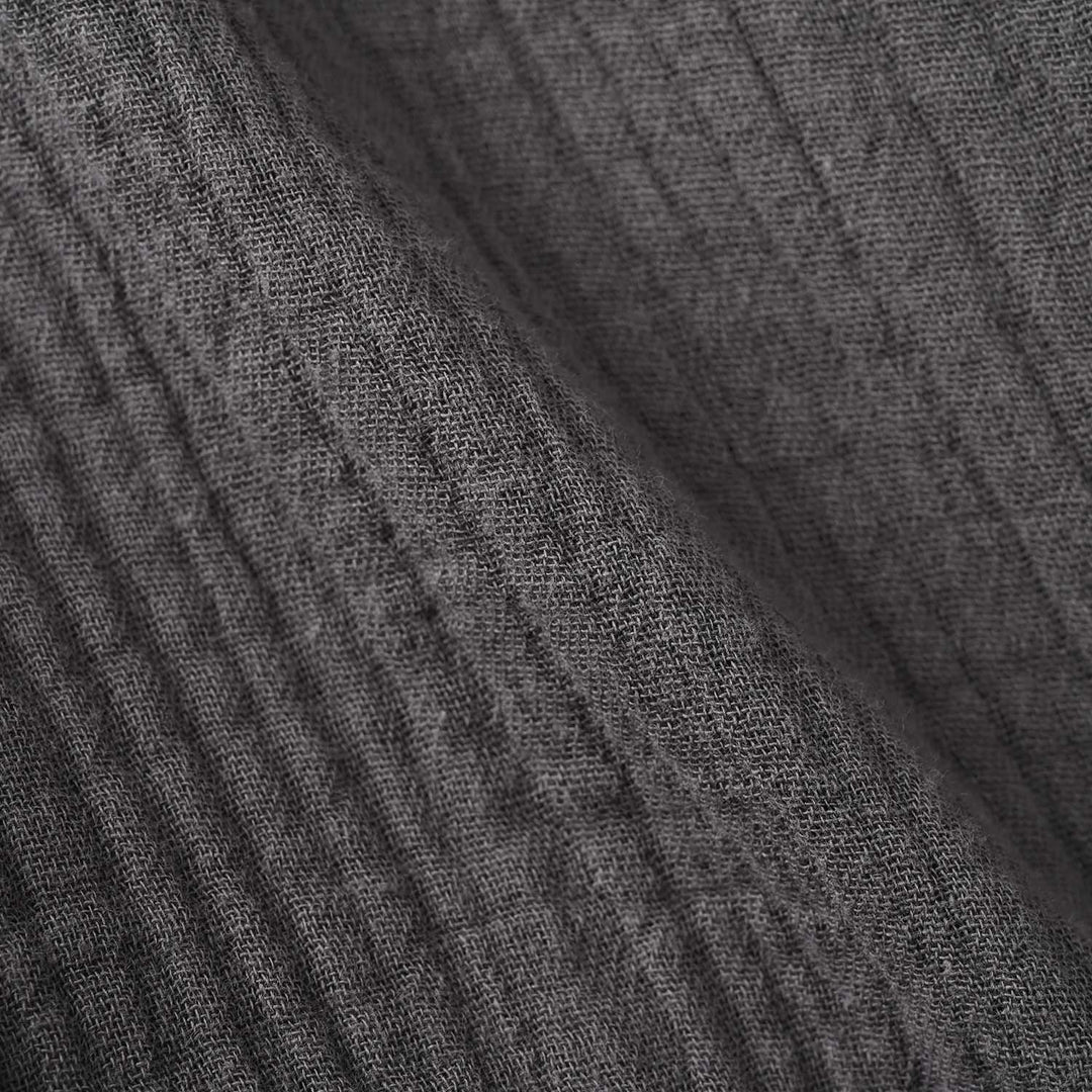 Infant Boys Gauze Shirt F/S (Solid Gauze)-GREY