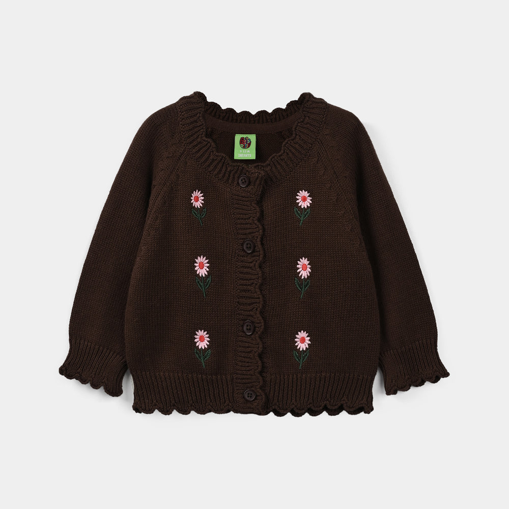 Infant Girls Acrylic Cord Set Flower Street-BROWN