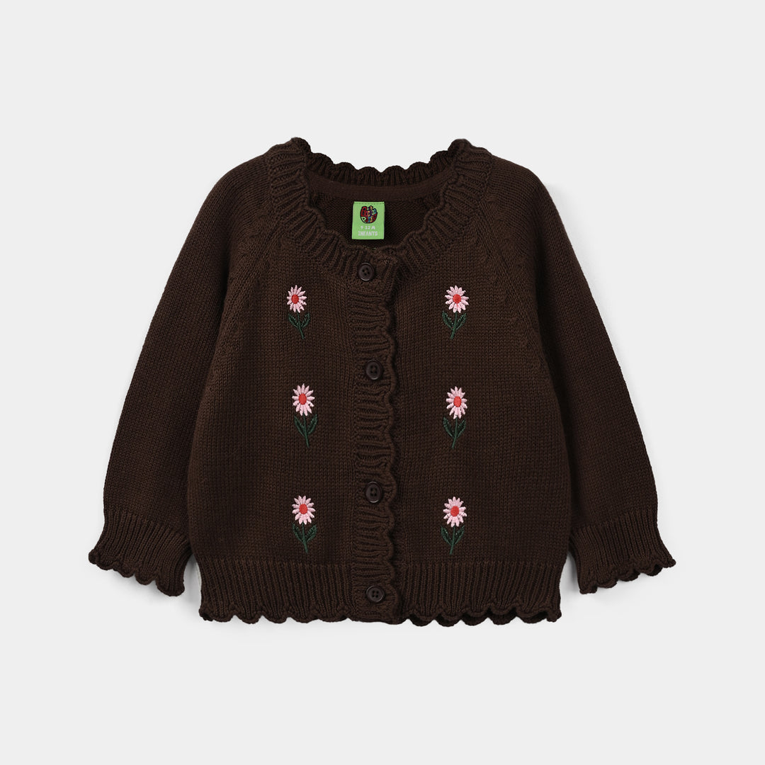 Infant Girls Acrylic Cord Set Flower Street-BROWN