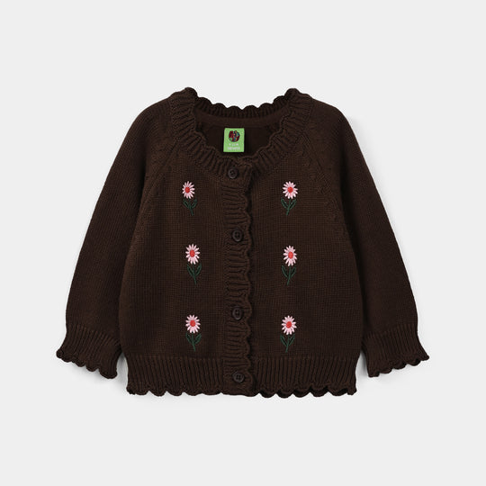 Infant Girls Acrylic Cord Set Flower Street-BROWN
