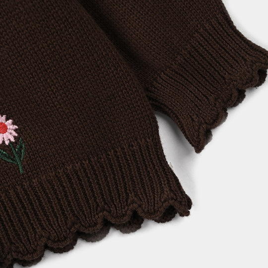 Infant Girls Acrylic Cord Set Flower Street-BROWN