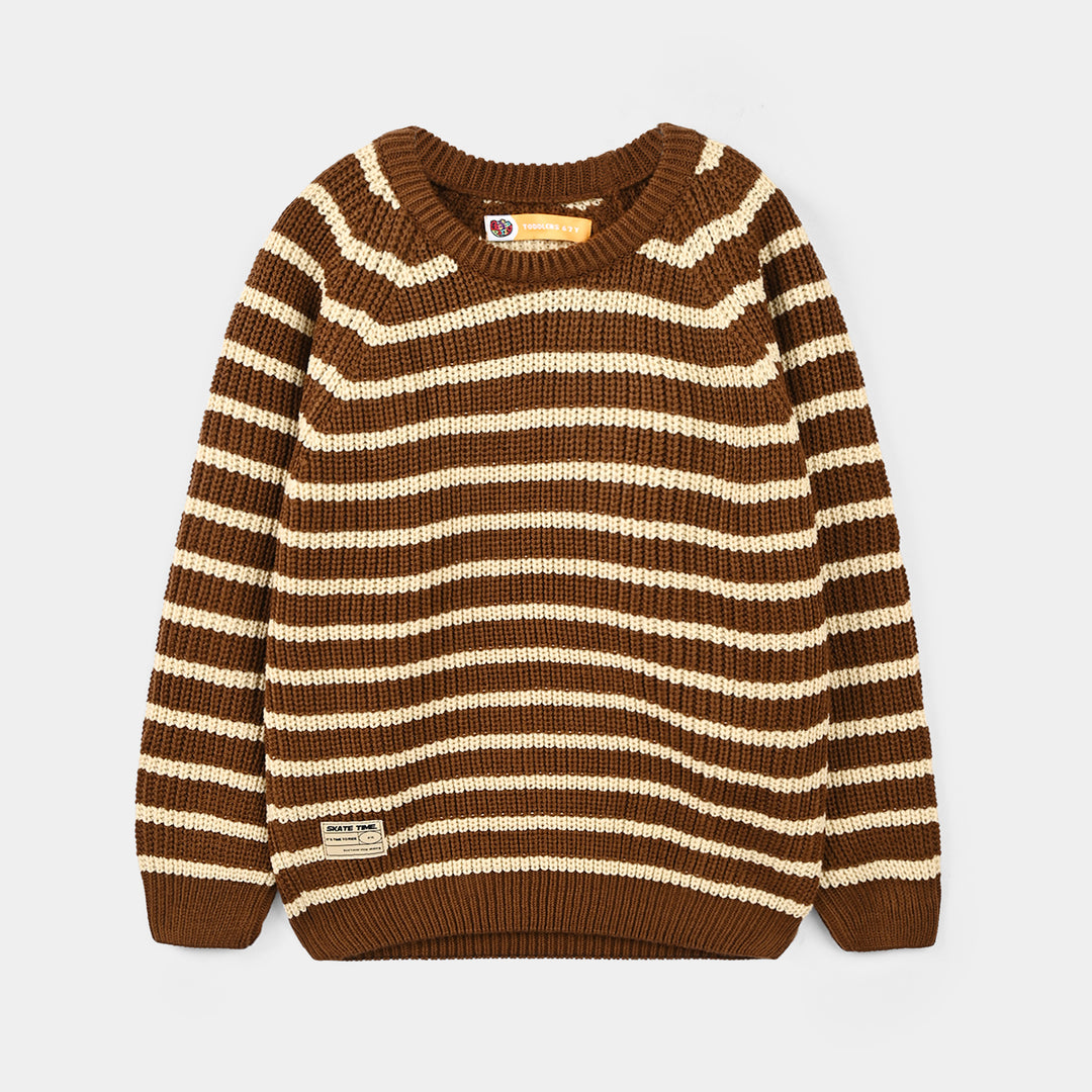 Boys Acrylic Sweater Brownie-BROWN