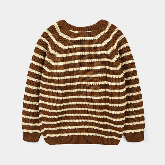 Boys Acrylic Sweater Brownie-BROWN
