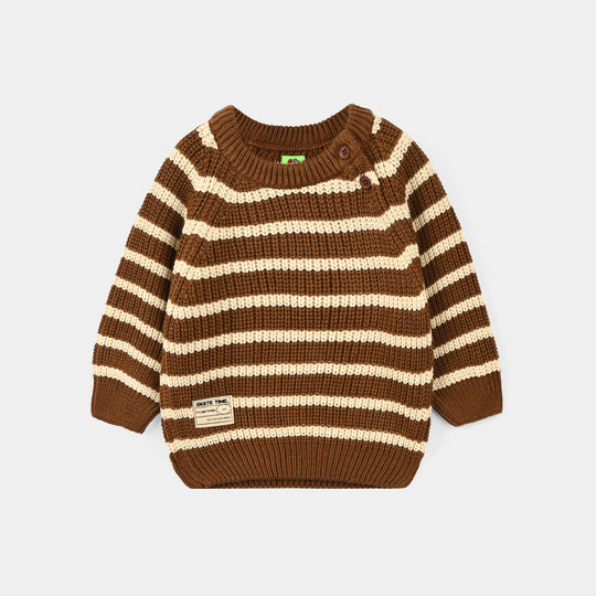 Infant Boys Acrylic Sweater Brownie-BROWN
