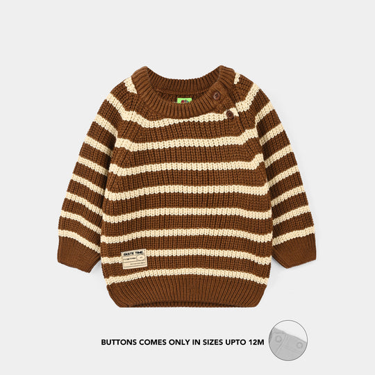 Infant Boys Acrylic Sweater Brownie-BROWN