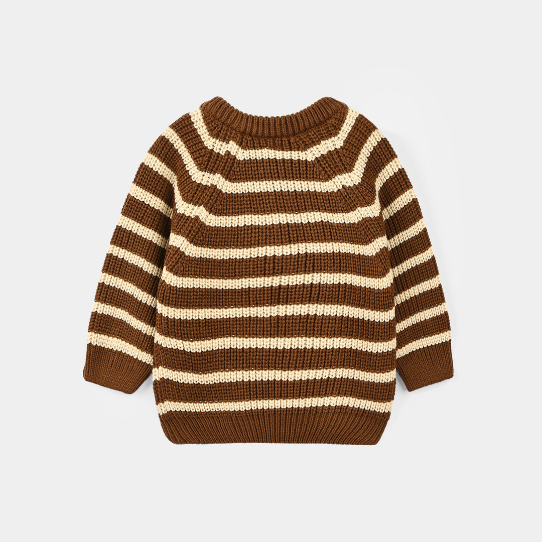 Infant Boys Acrylic Sweater Brownie-BROWN