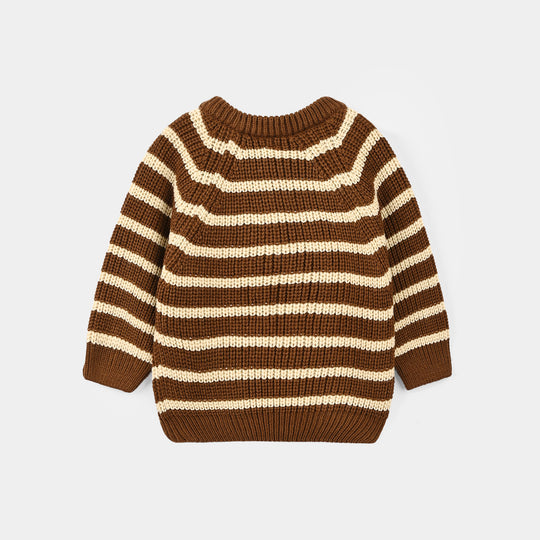 Infant Boys Acrylic Sweater Brownie-BROWN