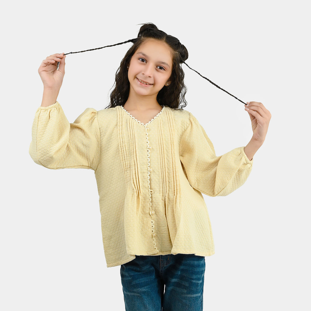 Girls Gauze Casual Top Vanilla-Cream