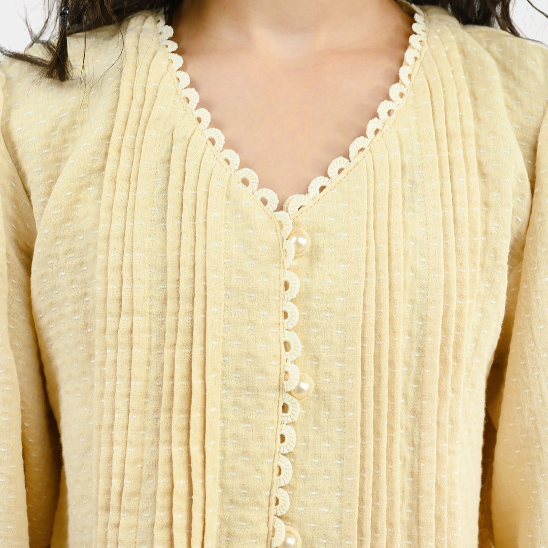 Girls Gauze Casual Top Vanilla-Cream