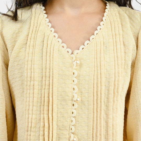 Girls Gauze Casual Top Vanilla-Cream