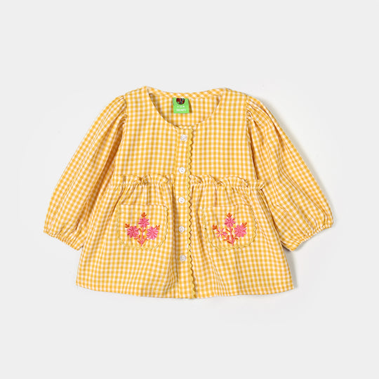 Infant Girls Polyester Emb Top SugarPlum-Yellow
