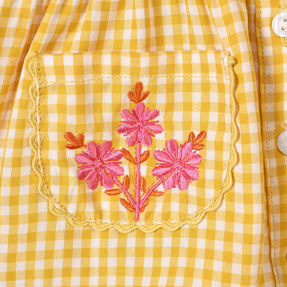 Infant Girls Polyester Emb Top SugarPlum-Yellow