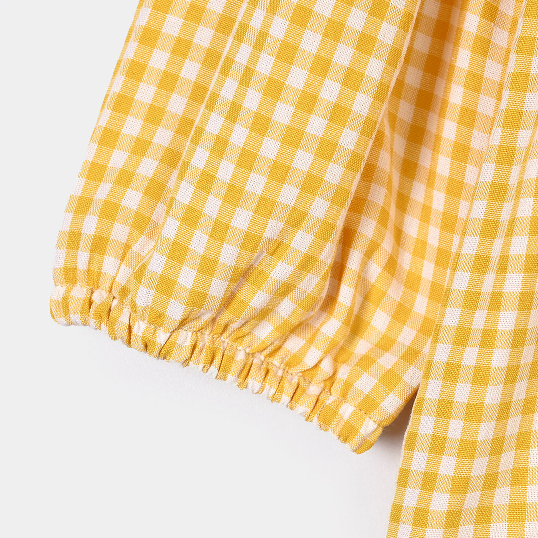 Infant Girls Polyester Emb Top SugarPlum-Yellow
