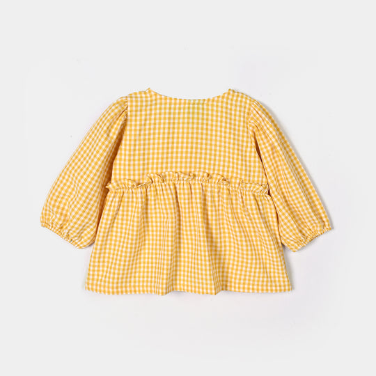 Infant Girls Polyester Emb Top SugarPlum-Yellow