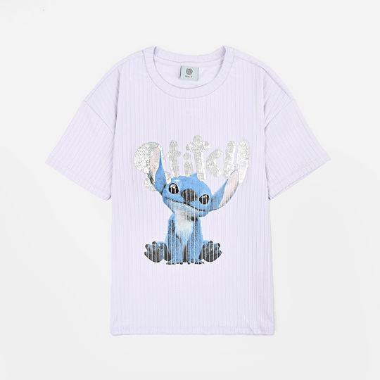 Girls Lycra Jersey T-Shirt Stitch-Lilac