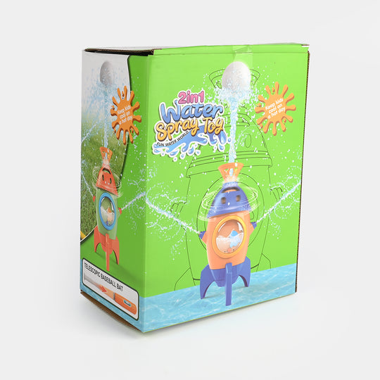 2In1 Swimming Pool With Sprinkler & Baseball