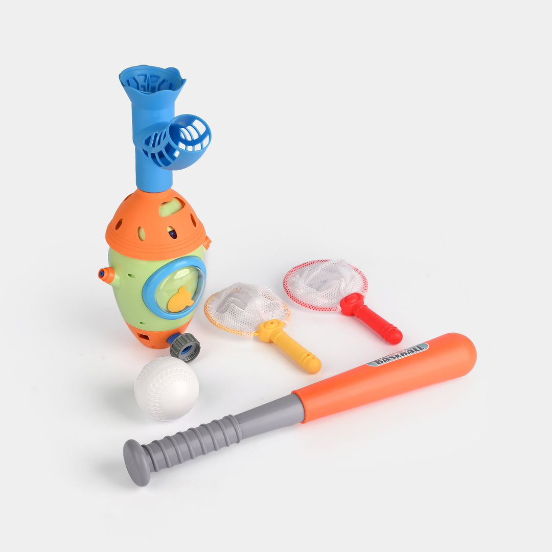 2In1 Swimming Pool With Sprinkler & Baseball