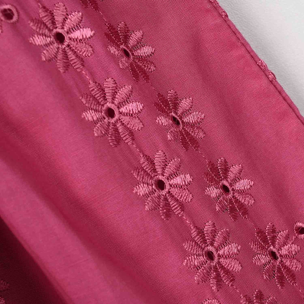 Girls Chicken Kari Emb Frock Daisy-Pink