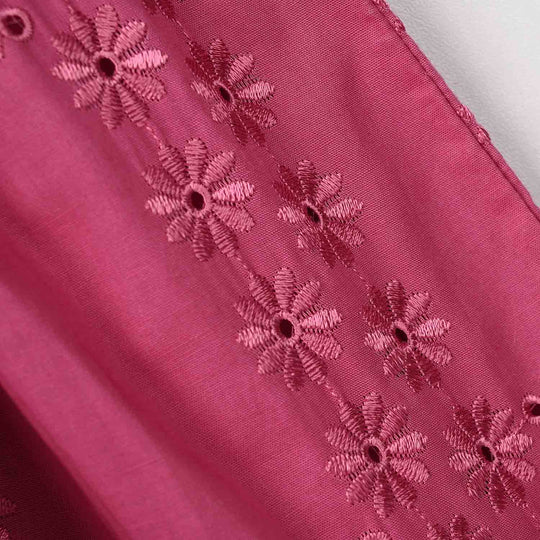 Girls Chicken Kari Emb Frock Daisy-Pink