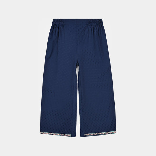 Girls Jacquard Emb 2Pcs Classy-Navy Blue