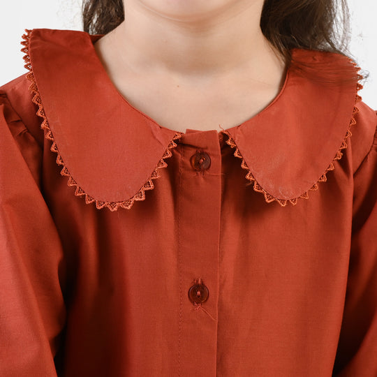 Girls Cotton Emb Co-Ord Set Picante