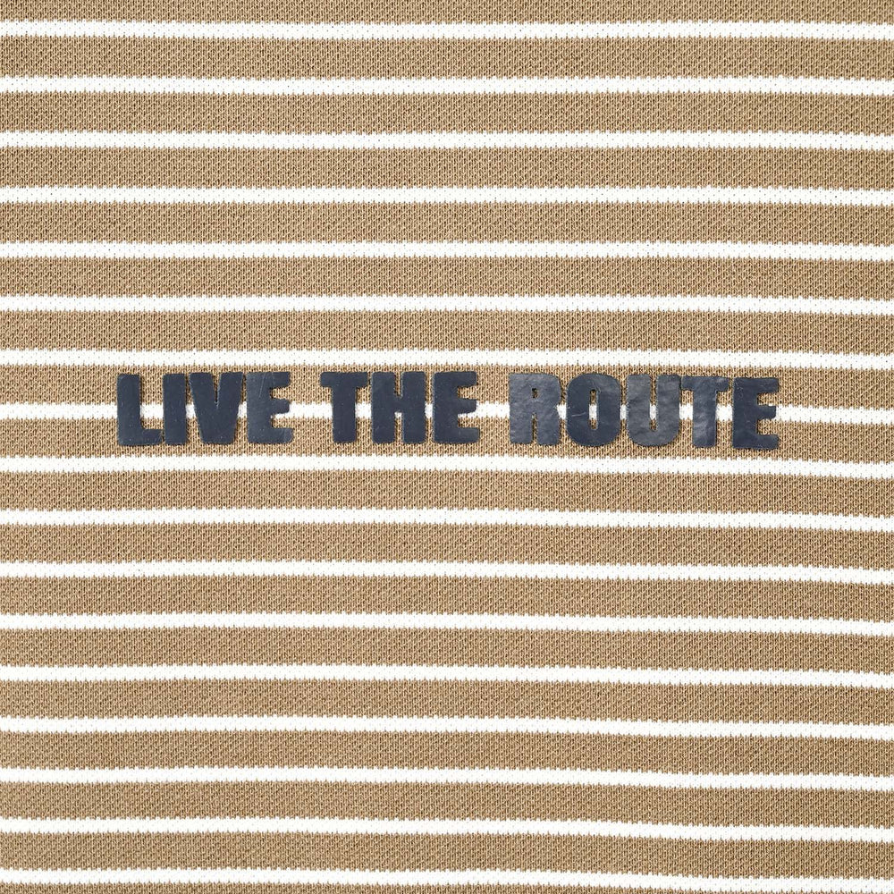 Boys Yarn Dyed T-Shirt Live The Route-BROWN