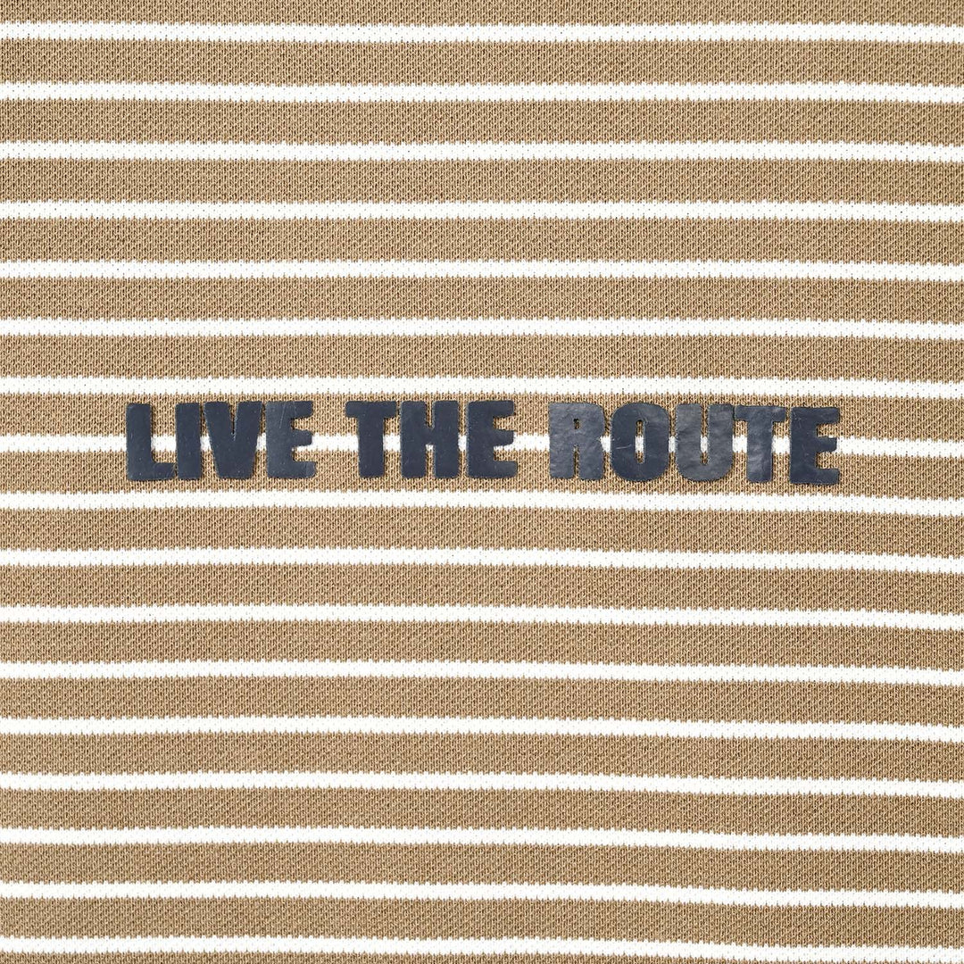 Boys Yarn Dyed T-Shirt Live The Route-BROWN