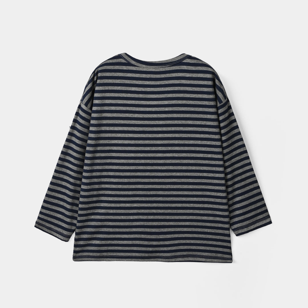 Boys Yarn Dyed T-Shirt F/S Play without Limit-Blue