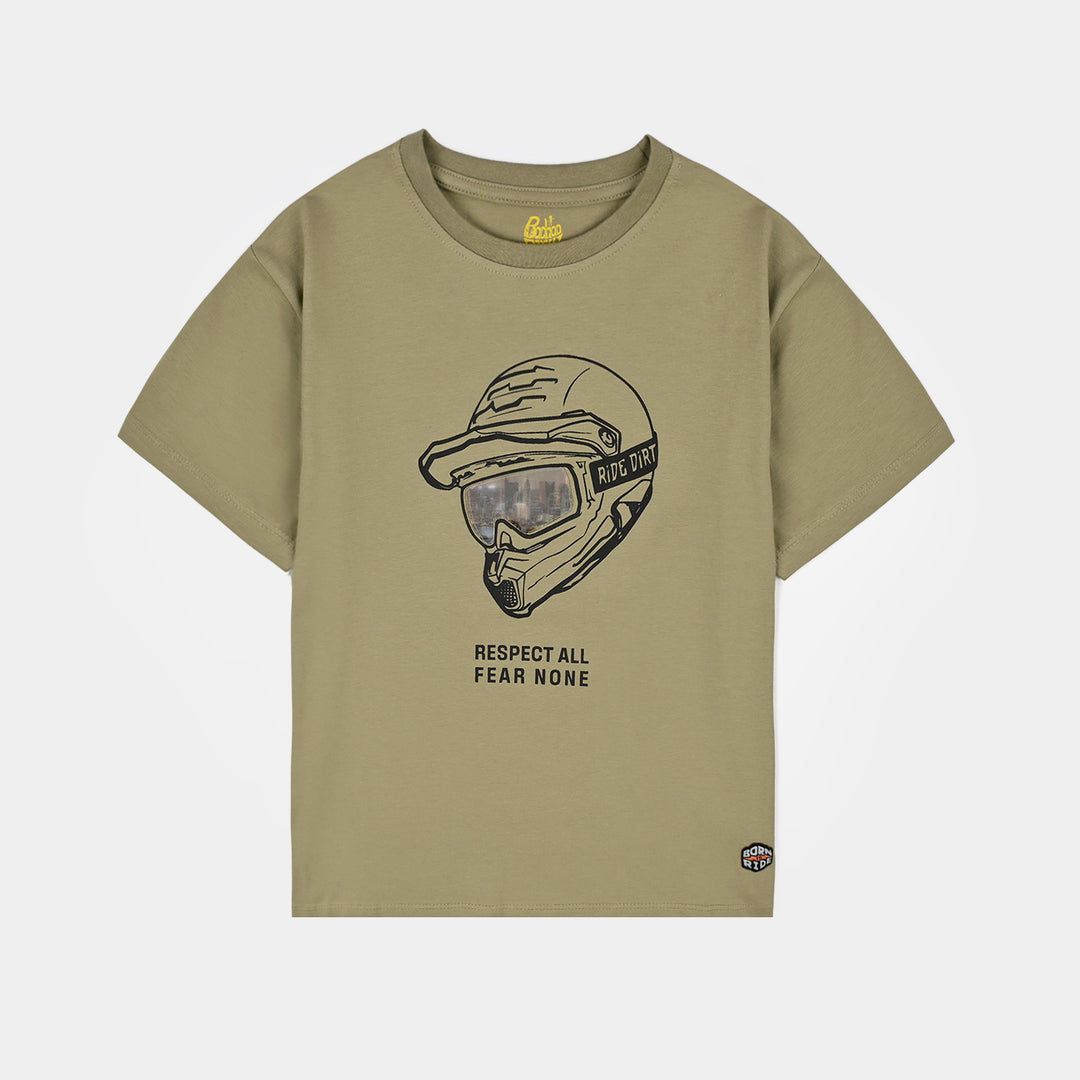 Boys Lycra Jersey T-Shirt H/S Respect All-GREEN