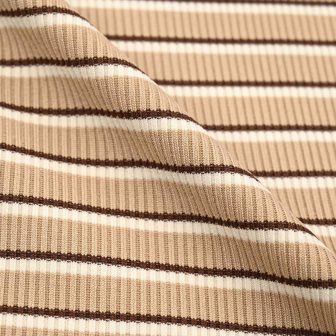 Boys Yarn Dyed T-Shirt Never Stay-BROWN